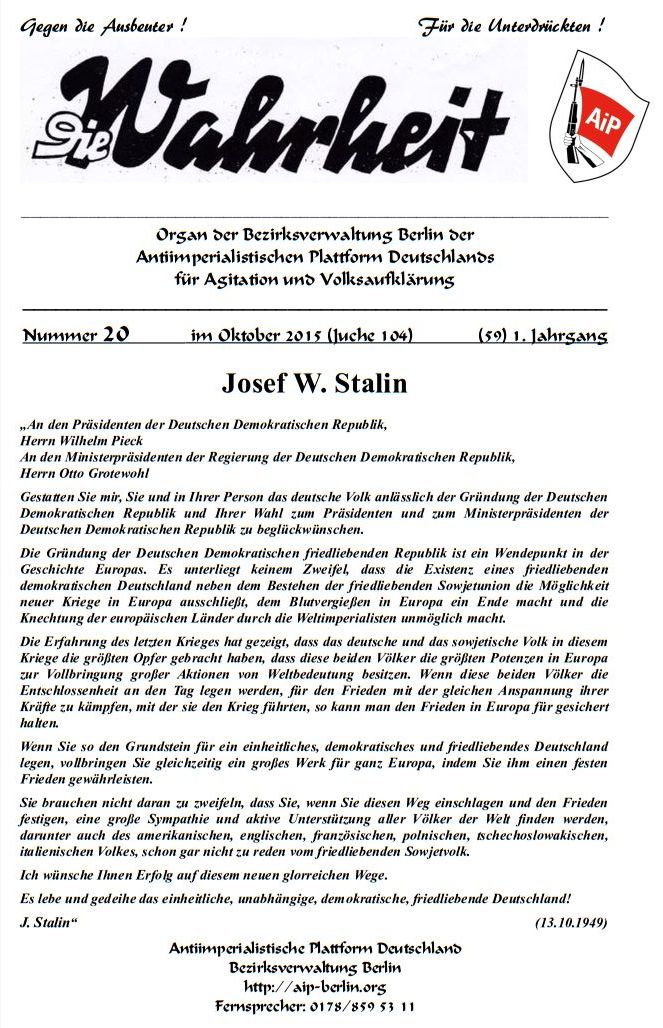 DW - 020 - Stalin 3 - DDR Gründung 1949