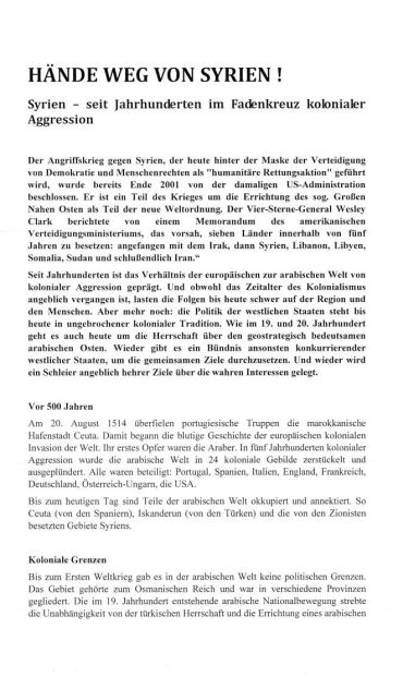 Syrien - Hände weg von Syrien! - 01